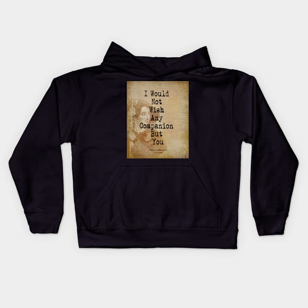 Shakespeare quote gift. Vintage dictionary print style. Kids Hoodie by madhatdesigns